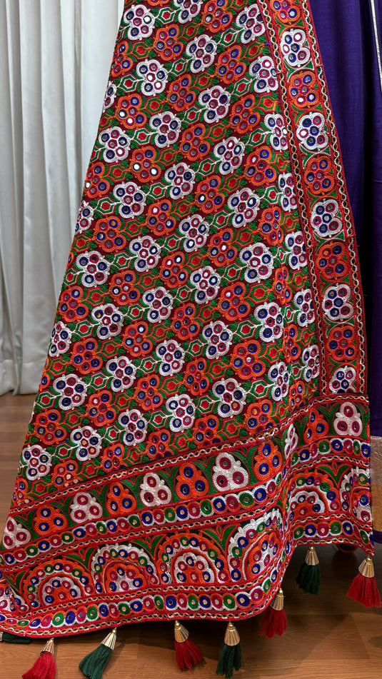 Navratri Special Purple Silk Embroidered Ready made Fully Stitched Festive Wear Lehenga Choli