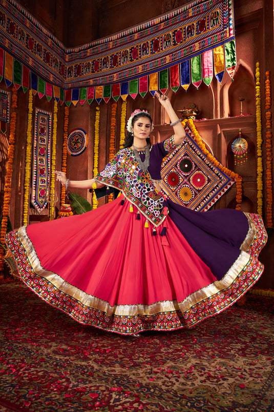 Navratri Special Multicolor Viscose Cotton Kutchi Work Readymade Fully Stitched Festive Wear Lehenga Choli