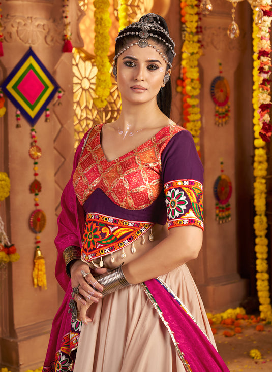 Navratri Special Black Viscose Rayon Embroidered Ready Made Fully Stitched Lehenga Choli