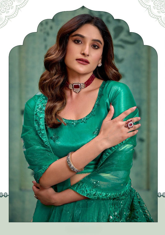 Black Butterfly Net Sequins Embroidered Semi Stitched Lehenga Choli