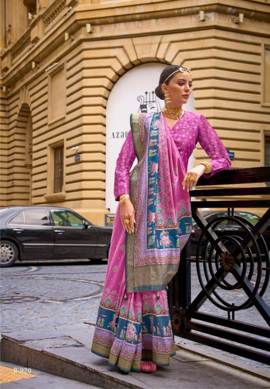 Yellow Poly Viscose Silk Foil Print Woven Festive Wear Saree