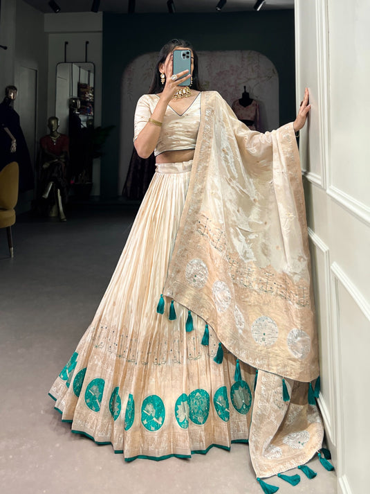 Navratri Special Pink Hand Bends Work Shimmer Semi Stitched Lehenga Choli