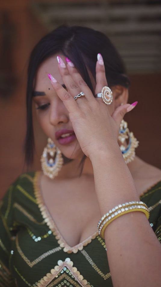 Green Art Silk Sequins Embroidered Semi Stitched Bridal Lehenga Choli