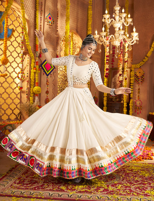 Navratri Special Black Viscose Rayon Embroidered Ready Made Fully Stitched Lehenga Choli