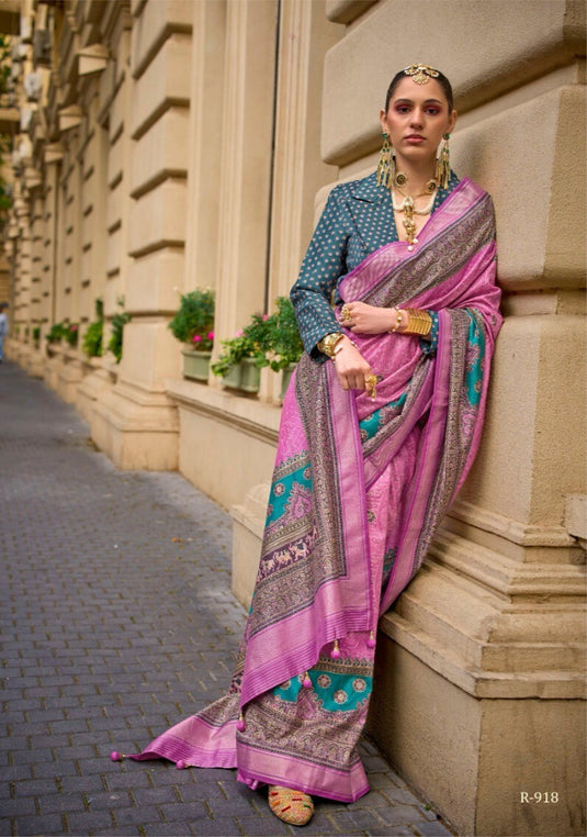 Yellow Poly Viscose Silk Foil Print Woven Festive Wear Saree