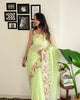 Light Green Latest Heavy Georgette Sequence Embroidered Work Saree