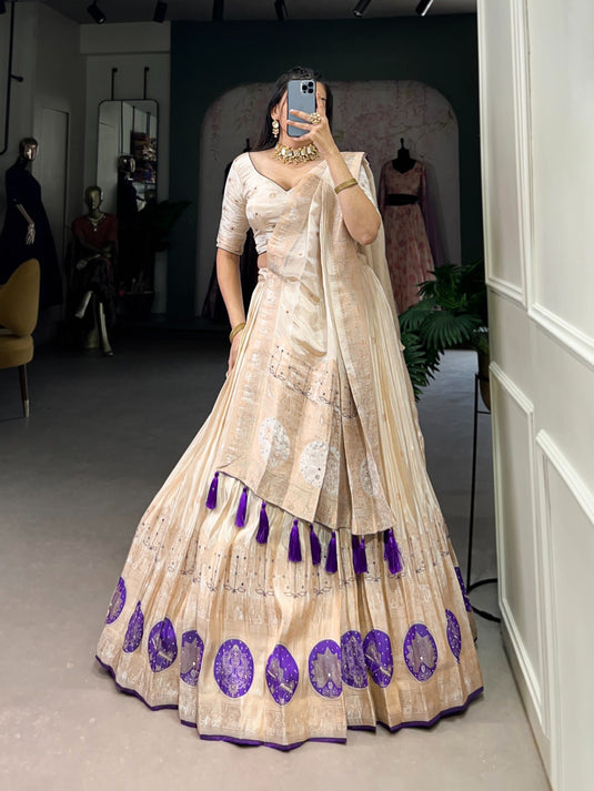 Navratri Special Pink Hand Bends Work Shimmer Semi Stitched Lehenga Choli
