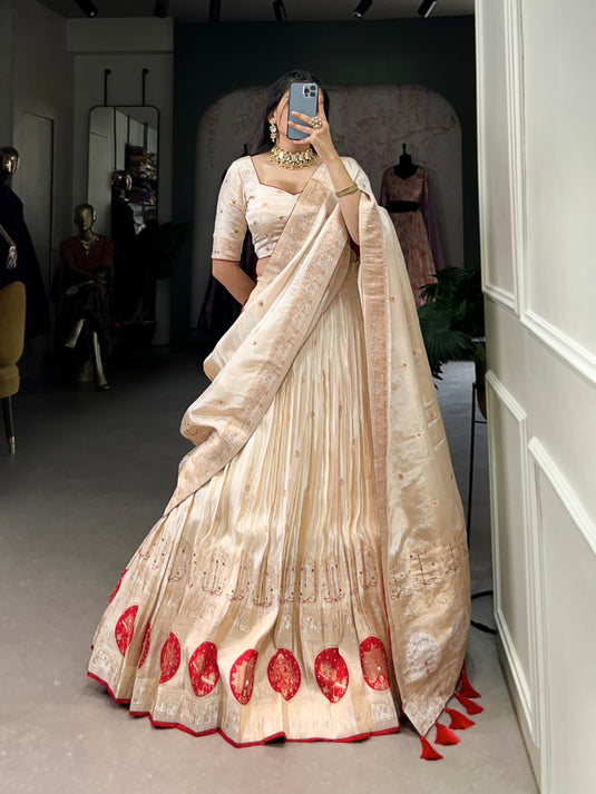 Navratri Special Pink Hand Bends Work Shimmer Semi Stitched Lehenga Choli