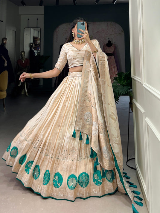 Navratri Special Pink Hand Bends Work Shimmer Semi Stitched Lehenga Choli