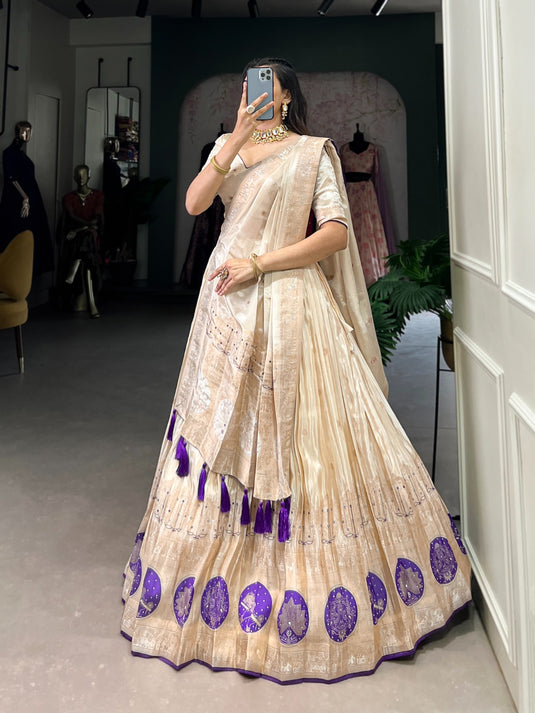 Navratri Special Pink Hand Bends Work Shimmer Semi Stitched Lehenga Choli