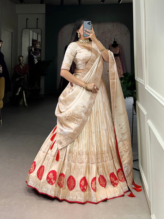 Navratri Special Pink Hand Bends Work Shimmer Semi Stitched Lehenga Choli